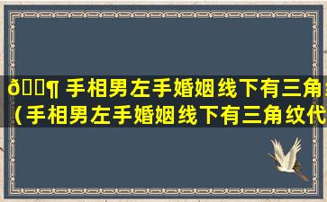 🐶 手相男左手婚姻线下有三角纹（手相男左手婚姻线下有三角纹代表什么）